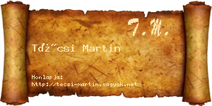 Técsi Martin névjegykártya